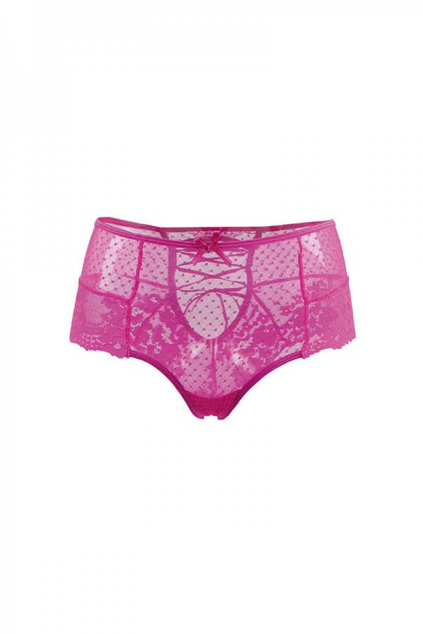 Tanga sexy rose à laçage