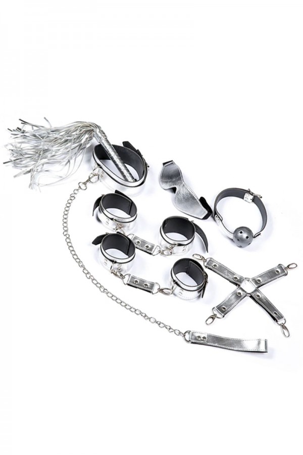 Kit BDSM 7 pièces argenté