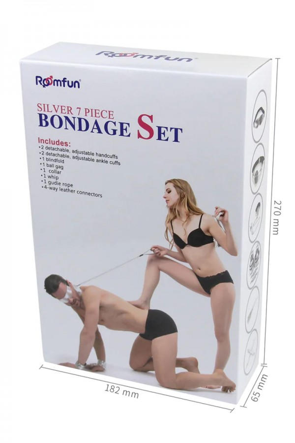 Kit BDSM 7 pièces argenté