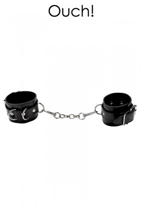 Menottes Premium en cuir noir - Ouch