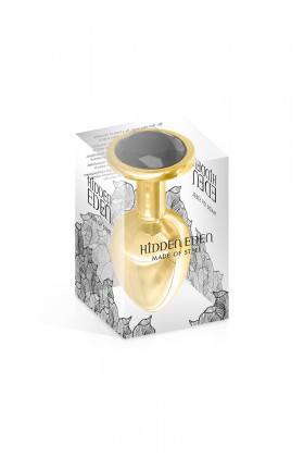 Plug bijou aluminium or et noir M - Hidden Eden