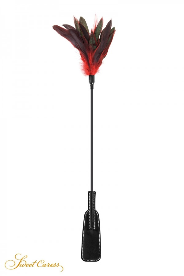 Tapette à plumes rouges et noires - Sweet caress