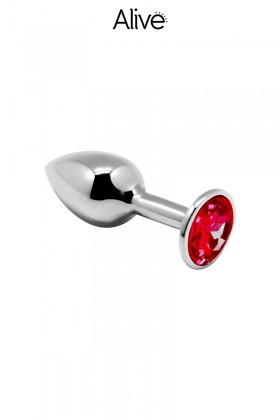 Plug métal bijou rouge M - Alive