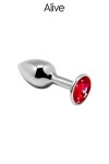 Plug métal bijou rouge M - Alive