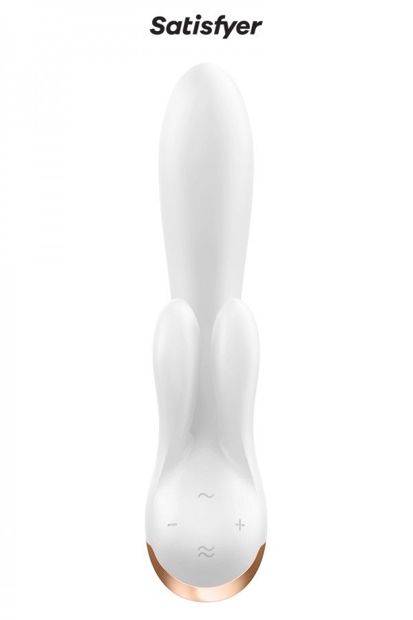 Vibro Rabbit connecté Double Flex blanc - Satisfyer