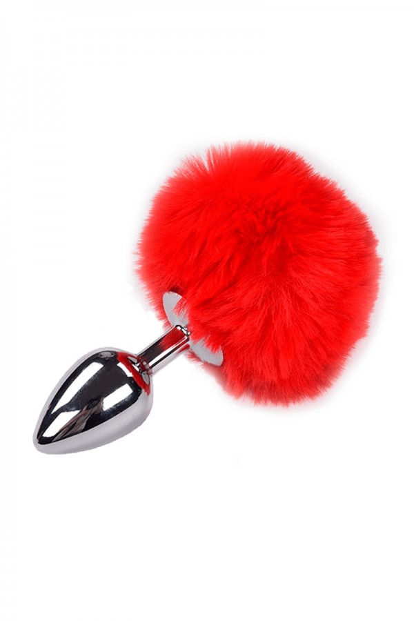 Plug métal Fluffy M rouge - Alive