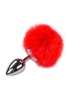 Plug métal Fluffy M rouge - Alive