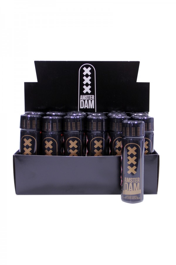 Box 18 poppers Amsterdam XXX Black Label Amyl 24ml