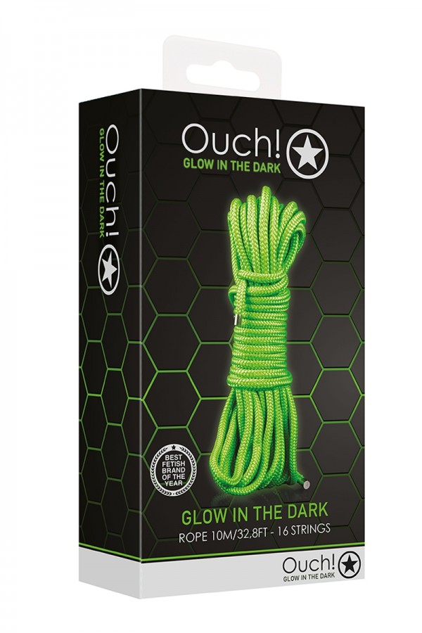 Corde de bondage phosphorescente 10m - Ouch
