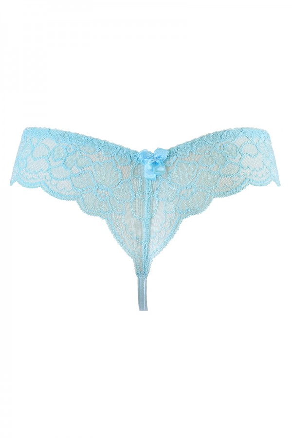 String tanga bleu V-10128 - Axami