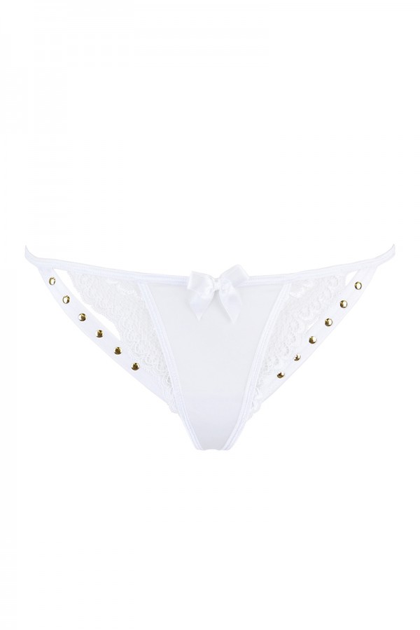 String blanc à clous dorés V-9798 - Axami