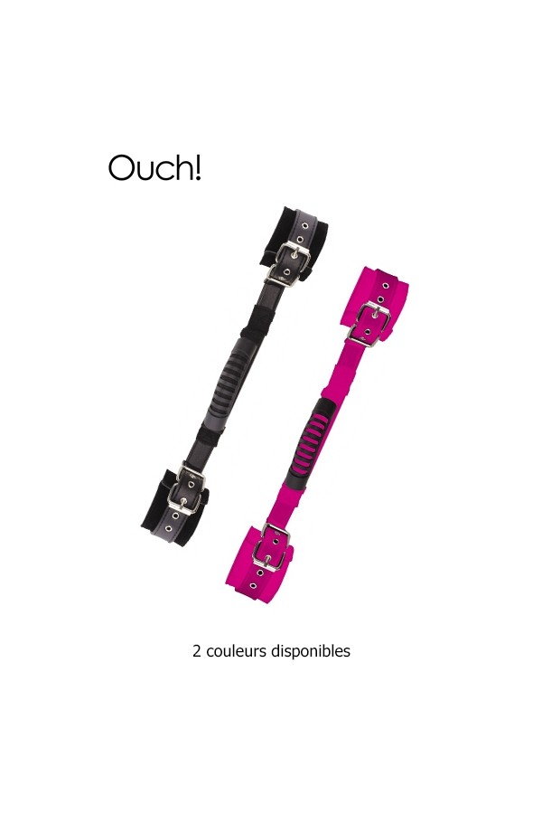 Menottes cuir avec poignée souple - Ouch