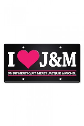 Plaque métal I love J&M