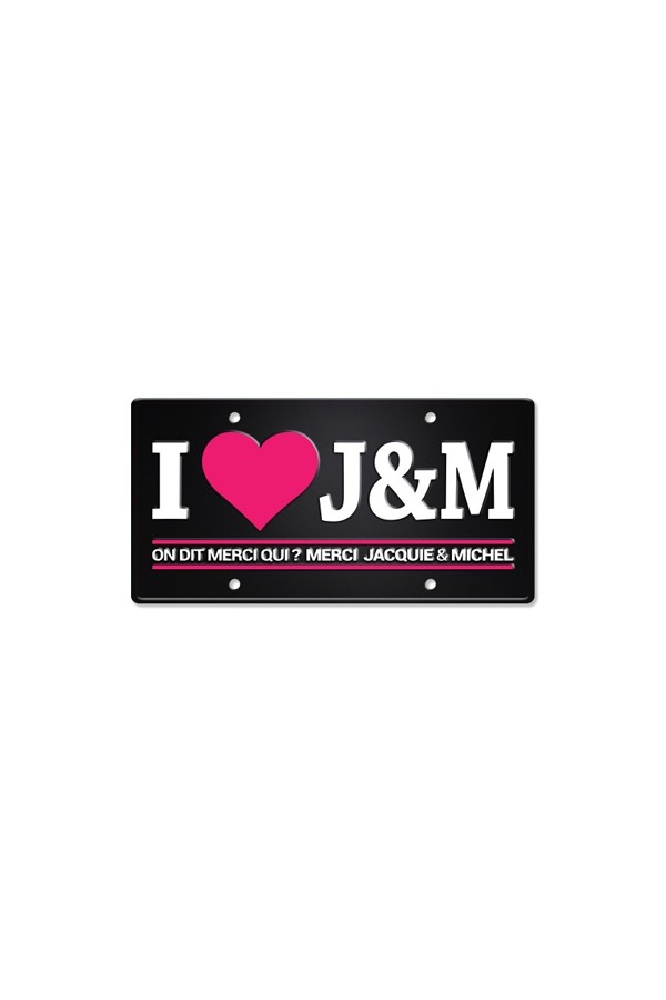 Plaque métal I love J&M