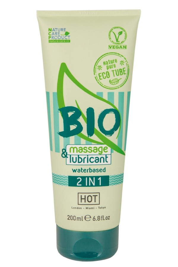 Massage & lubrifiant bio 200ml - HOT