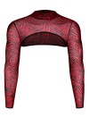 Crop top tulle zébré rouge et noir - Regnes