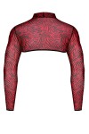 Crop top tulle zébré rouge et noir - Regnes