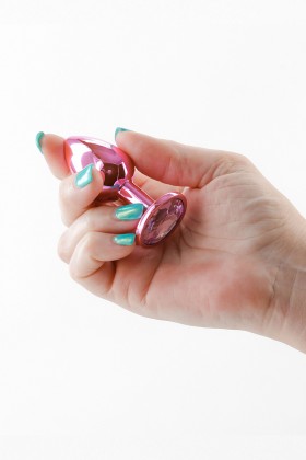 Plug bijou aluminium chromé rose S