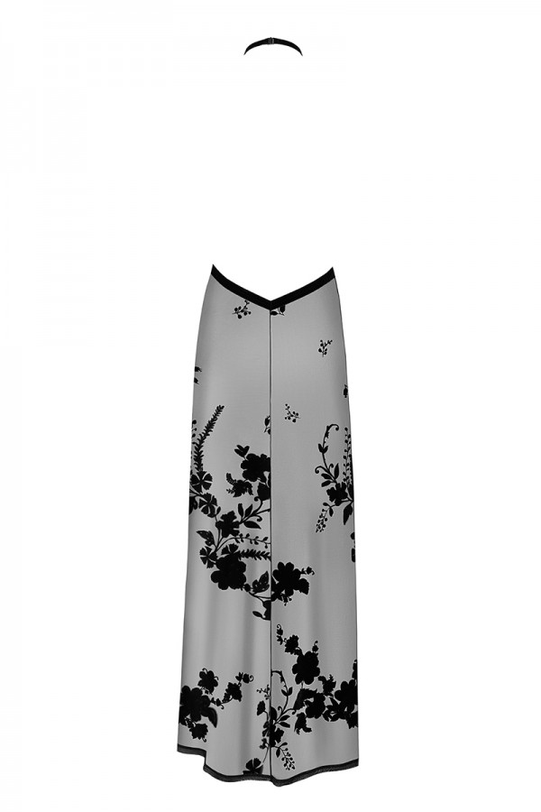 Robe longue dos nu Divinity F312 tulle floqué