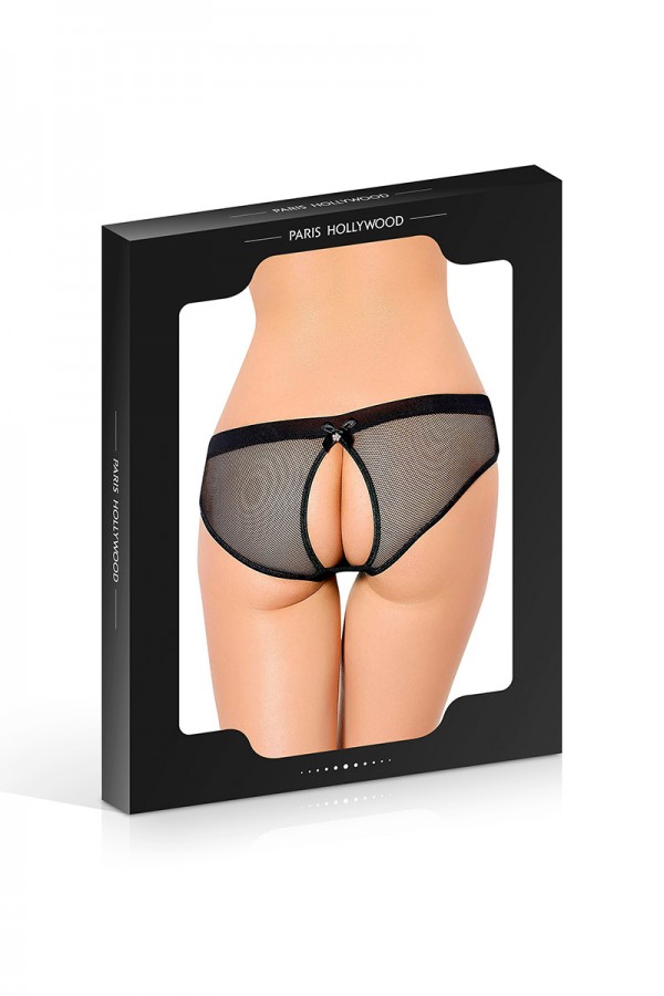 Culotte ouverte en résille noire